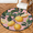 Multicolour 4, variant on CURLYOOT Round Rug 3ft Lemon Area Rug, Washable Circle Mat Non Slip Floor Carpet Mat, Farmhouse Soft Indoor Rugs for Entryway Living Room Dining Room Bedroom