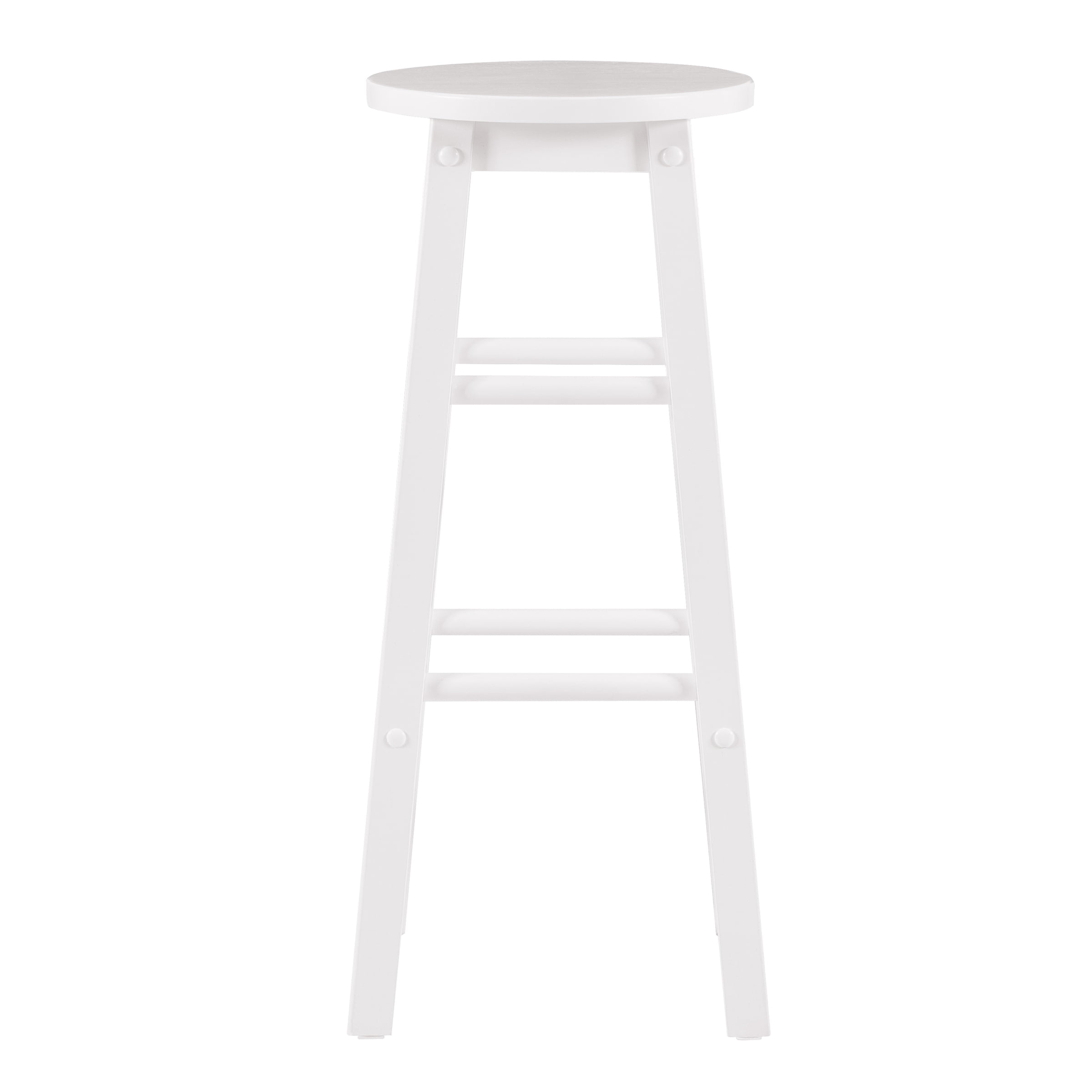 Linon McMullen 29" Indoor Wood Round Backless Bar Stool, White