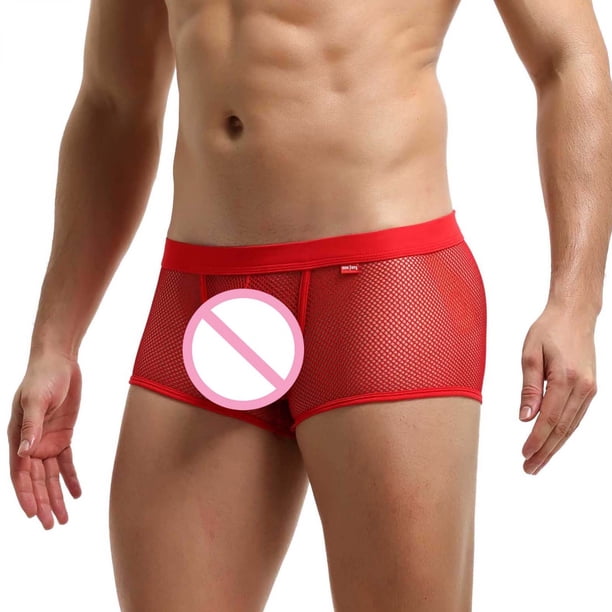 Calzones De Hombre, Ropa Interior Informal De Malla Sólida, Pantalón, Bragas De Nailon, Cómodas