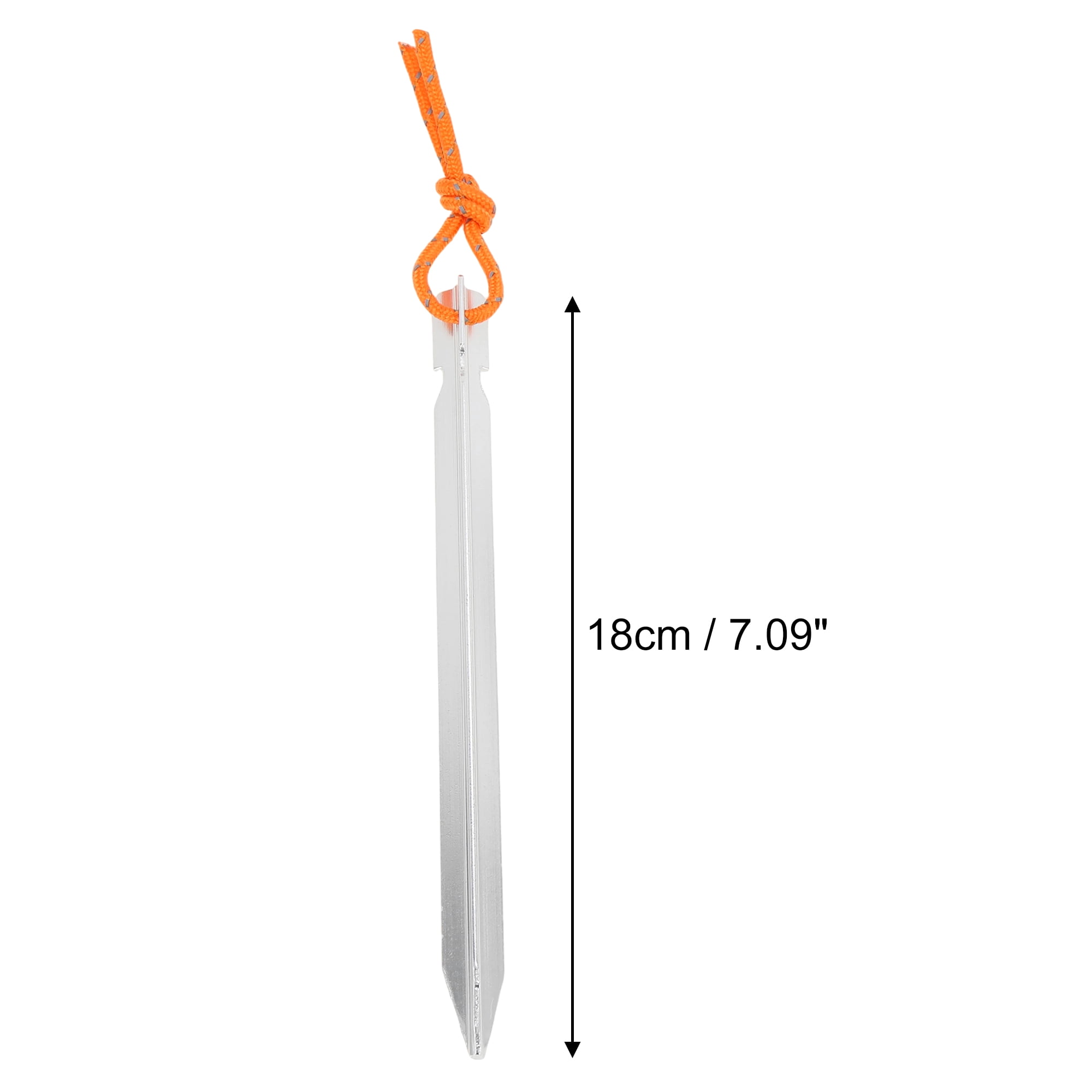 Unique Bargains 1 Set Reusable 10xNails 1xBag 1xPlastic Hammer 1xNail Puller Tent Pegs for Camping Silver Tone Aluminum Alloy Polyester Bag Plastic PP Steel