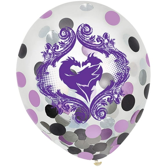 Descendants 3 Latex Confetti Balloons | Clear - 12" | Pack of 6