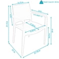 thumbnail image 3 of Sunnydaze Plastic All-Weather Commercial-Grade Landon Outdoor Patio Dining Arm Chair, Red, 4pk, 3 of 8