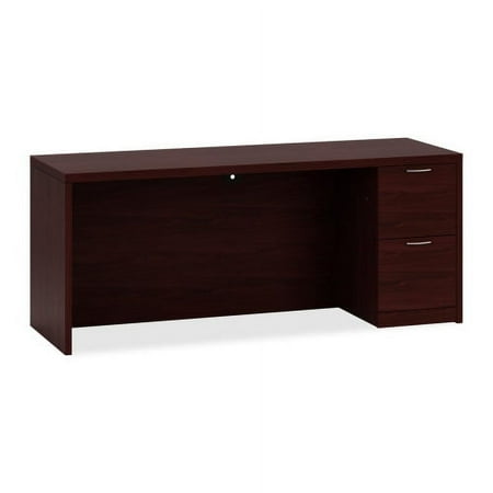 UPC: 0782986016540 | HON Valido Right Pedestal Credenza 72 W – 2-Drawer 72  x 24  x 29.5  x 1.5  – 2 x File Drawer(s) – Single Pedestal on Right Side – Ribbon Edge – Material: Particleboard  Wood – Finish: Laminate  Mahog