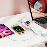 RORRY Portable Charger 20000mAh, PD 30W Fast Charging Power Bank with Built-in Cables & Apple Watch Charger, Travel Essential Battery Pack for iPhone/iPad, Black