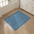 thumbnail image 3 of ODIKA 3'x5' Washable Throw Rug Stain Resistant, Low Profile, Non-Slip Center Mirrored Side Stripes Borders Nautical Gingham Striped Boho Playful for Entryway, Kitchen, Mudroom, 3 of 7