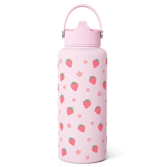 Botella SANDJEST Strawberry 950 ml con aislamiento de acero inoxidable