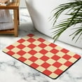 thumbnail image 4 of Supreme Comfort Bath Mat: Long Checkered Bathroom Runner Rug. Non-Slip, Water Absorbent. Soft Microfiber, Washable Floor Mats for Showers, 20x32in, 4 of 5