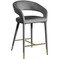 thumbnail image 1 of Meridian Furniture Destiny Grey Velvet Stool, 1 of 5