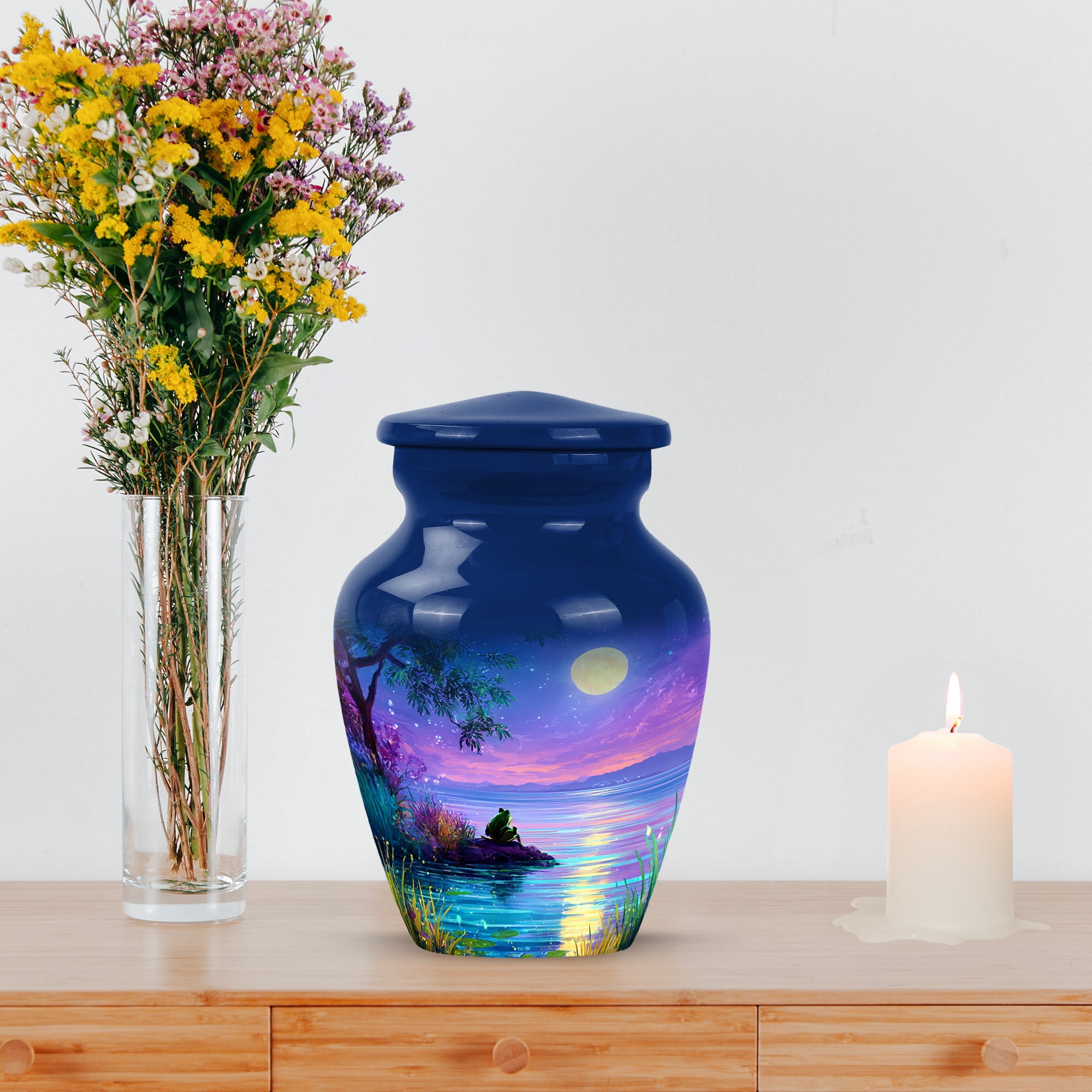 MUKTIVE Frog Urn for Ashes for Women Burial, Keepsake Memorial Moon Urns for Adult Male, Funeral Mini Cremation Urn for Mother & Father, Unique Urns for Human Ashes Adult Female, 3 Inch
