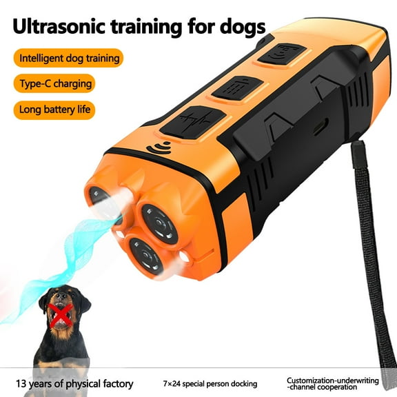 Pet Dog Repeller Ultrasonic Dog Training Device Rechargeable Anti Dog Bark Stop Barking Deterrent Device With LED Flashlight