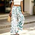 thumbnail image 5 of Sewkxo Boho Wide Leg Pants for Women High Waisted Floral Floral Palazzo Pants Flowy Loose Beach Trousers with Pockets,Sky Blue XL, 5 of 6