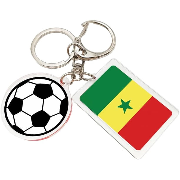 Yanonmyfd 2026 World Cup Soccer Keychain - 2026 World Cup Flag Keychain, Soccer Fan Gift & Souvenir (2PCS),Senegal