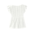 thumbnail image 5 of Ovbmpzd Lace Casual Tops for Women Summer White Classic Fit Short Sleeve V-Neck Casual Blouses & Tops Summer Tops for Women Trendy,M, 5 of 6