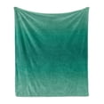thumbnail image 1 of Ombre Soft Flannel Fleece Throw Blanket, Ocean Sea Marine Life Space Waves Inspired Teal Colored Design Digital Print Image, Cozy Plush for Indoor and Outdoor Use, 50" x 70", Teal, by Ambesonne, 1 of 6