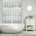 thumbnail image 2 of 2 Panels Sheer Curtains, Faux Linen Textured Voile Grommet Striped Tier Curtain, 2 of 8
