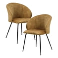 thumbnail image 1 of Pemberly Row Metal & Velvet Dining Room Set of 2 Side Chair in Mustard, 1 of 8