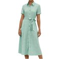 thumbnail image 1 of Leutsin Robe Chemise Ample à Manches Courtes à Col Imprimé Décontracté pour Femmes Grande Taille, 1 of 8