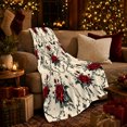thumbnail image 3 of Deep Red Vintage Floral, Bats, and Skulls Warm Flannel Blanket with Friendship Quote for Living Room and Reading Nook, Friendship Gift for Art Lovers, Artistic Home Decor, 3 of 9