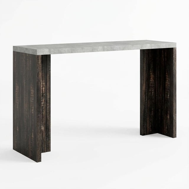 Modern 55 Inch Counter Height Table – Rectangular Faux Marble Bar Table, Heavy Duty Pub Table for Kitchen Island or Balcony, Seats 4, 350 lb Capacity