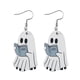 thumbnail image 2 of Ganfancp Pendientes Fantasma Halloween Pendientes Doble Cara Madera Estilo Gótico Halloween Book Lovers Gift Ofertas Flash Liquidación 1 Par de Pendientes, 2 of 2