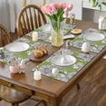 thumbnail image 6 of Hometravel Bunny Print Easter Placemat 30x45cm, Linen Look Insulating Table Mat, Western Style Dining Decor, Holiday Themed Party Supply, 6 of 6