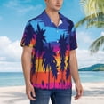 thumbnail image 5 of Bixox Men's Hawaiian Shirts Men's Beach with Palm Trees Print Short-Sleeve Shirt-3X-Large, 5 of 8