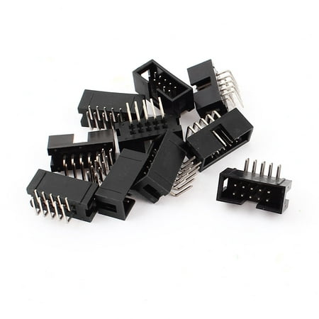 10pcs 90 Degree 10 Pin 2 Row 2.54mm Male JTAG Socket Connector Box
