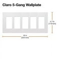 thumbnail image 5 of Lutron Cw-5 Claro Five Gang Designer Wall Plate - Grey, 5 of 6