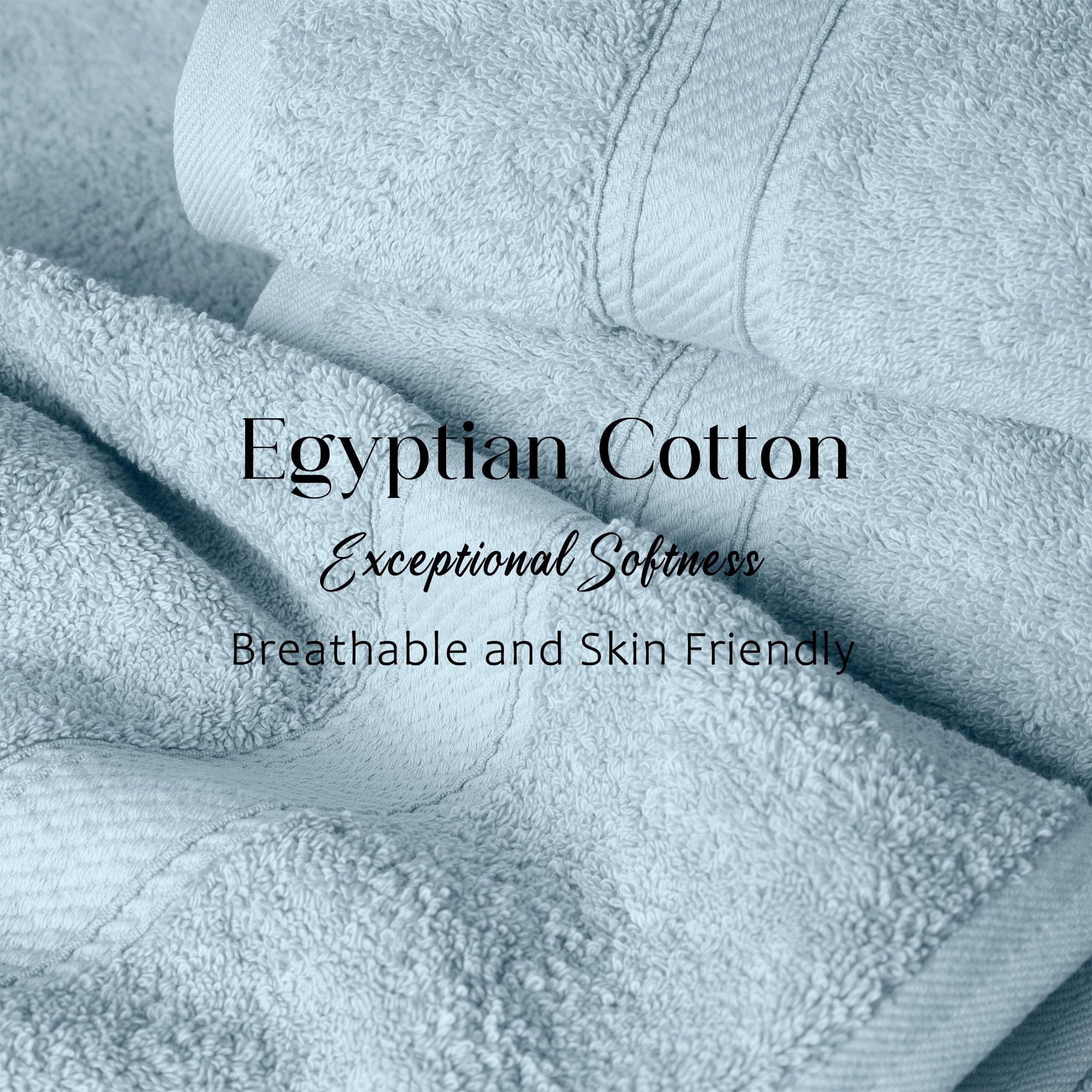 Superior Madeline Egyptian Cotton Ultra-Plush 12-Piece Towel Set, Light Blue