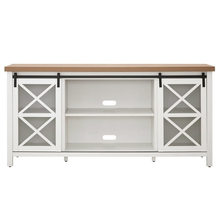 Camden&Wells - Clementine TV Stand for TVs up to 75" - White/Golden Oak