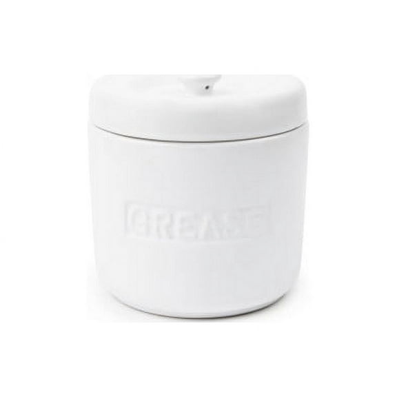 Fox Run Porcelain Grease Container, White, 5" x 5" x 5"