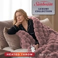 thumbnail image 3 of Sunbeam Heated Electric Bubble Faux Fur Throw Blanket, Luxury Collection, Violet, 4 Heat Settings, 50 x 70 in, 3 of 12