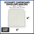thumbnail image 2 of EcoSwift Brand Premium Self-Seal Rigid Cardboard Mailer 250GSM, 6 in. x 6 in., White, 3000-Pack, 2 of 7