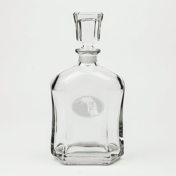 Eagle Oval Deep Etched Crystal Whiskey Decanter