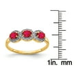 thumbnail image 4 of Primal Gold 14 Karat Yellow Gold Composite Ruby and Diamond 3-Stone Ring, 4 of 6