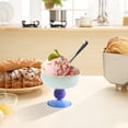 thumbnail image 5 of Tazones/tazas de postre de vidrio con patas de colores con patrón de diamantes de cristal de colores: para postre, helado, batido, fruta, ensalada, fiesta de bodas, 5 of 5