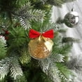 thumbnail image 1 of mfyjkho Bola navideña de plástico transparente de 6 cm con lazo, adorno navideño flocado para decorar el árbol, 1 pieza, 1 of 7