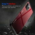 thumbnail image 2 of HELVIS Étui de Téléphone en Verre Trempé Dégradé pour iPhone 13 Pro Max (Rouge-Noir), 2 of 7