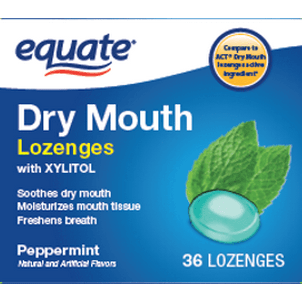 Equate Dry Mouth Loz Mint 36 Ct