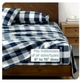 thumbnail image 6 of Split King Sheet Set - 1800 Ultra-Soft Microfiber Bed Sheets - Double Brushed - Deep Pockets - Easy Fit - 5 Piece Set - Bedding Sheets & Pillowcases (Split King, Gingham Blue), 6 of 9