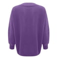 thumbnail image 4 of Comdrip Cozy Sweaters for Women, Casual Long Sleeve Sweaters for Women Fuzzy Chunky Knit V Neck Cozy Pullover Warm Pullover Sweater Oversized V Neck Sweater Purple 5XL, 4 of 5