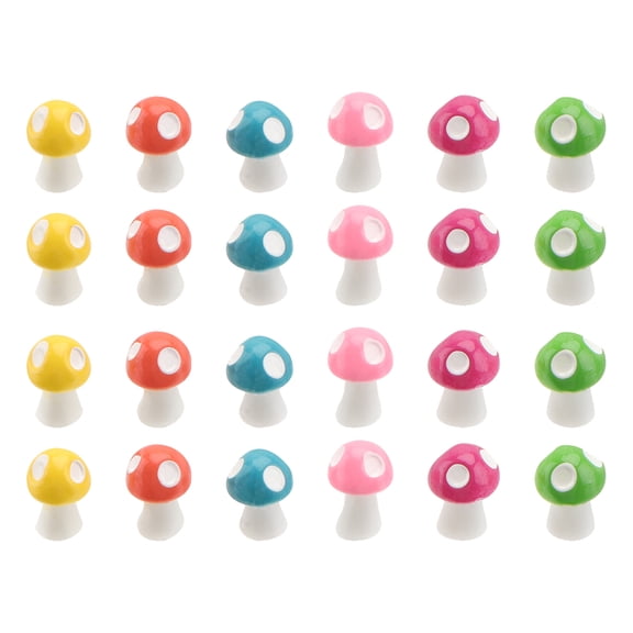 Miniature Mushroom Ornament Set of 100 Pieces for DIY Bonsai Decoration Resin Assorted Color