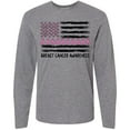 thumbnail image 3 of Inktastic Breast Cancer Awareness Pink Ribbons and Flag Long Sleeve T-Shirt, 3 of 5