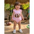 thumbnail image 5 of RUINIXCW Newborn Baby Girl Football Outfit Gingham Plaid Bubble Romper Overalls Infant Baby Girl Clothes Casual Rugby Embroidery Bows Sleeveless Bodysuit Jumpsuit, 5 of 9