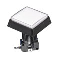 thumbnail image 4 of Botón de presión cuadrado Uxcell de 50x50 12V con LED y microinterruptor blanco, 4 of 5