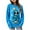 Blue, variant on Honeeladyy Sales Penguin Snowman Sweater for Womens Christmas Knitted Sweater Cute Cartoon Print Pullover Long Sleeve Crewneck Tops