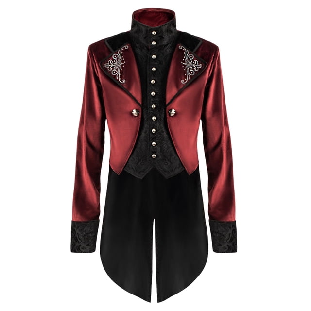 LOVZFMLL Jackets for Men's Solid Color Fashions Long Sleeve Long Slit Girdle Round-Neck Blouse