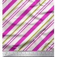 thumbnail image 1 of Soimoi Purple Moss Georgette Fabric Diagonal Stripe Printed Fabric 1 Yard 42 Inch Wide, 1 of 3