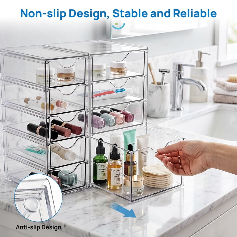 Clear Acrylic Makeup Organizer with 9 Drawers photo 5