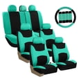 thumbnail image 1 of FH Group 3 rows Cloth Car Seat Covers for SUV, Sedan, Van Full Set - Universal Fit Automotive Seat Covers, Split Bench Rear Seat with Steering Wheel Cover, 4 Seatbelt Pads FB030217MINT-COMBO, 1 of 7